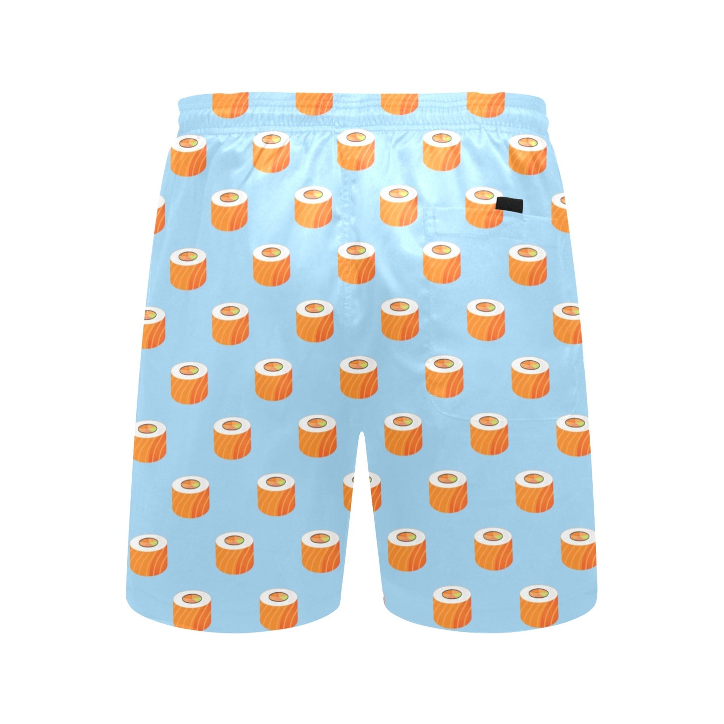 Salmon Sushi Print Design LKS307 Men's Swim Trunks Beach Shorts