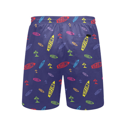 Surfboard Print Design LKS305 Men's Swim Trunks Beach Shorts