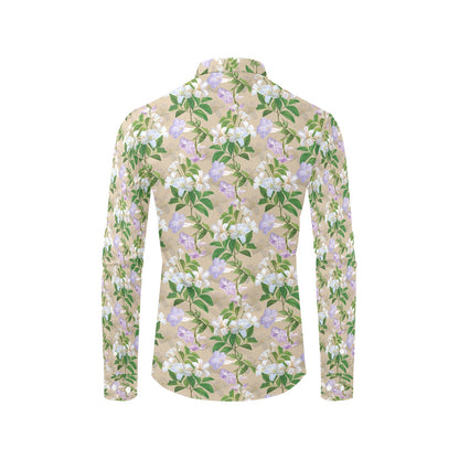 Sampaguita Print Design LKS302 Men's Long Sleeve Dress Shirt