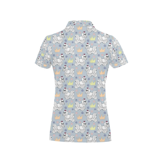 Maltese Pattern Print Design 04 Women's Polo Shirt