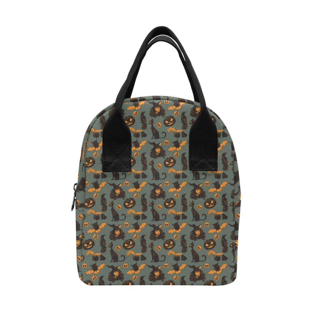 Witch Bat Halloween Print Design LKS305 Insulated Lunch Bag