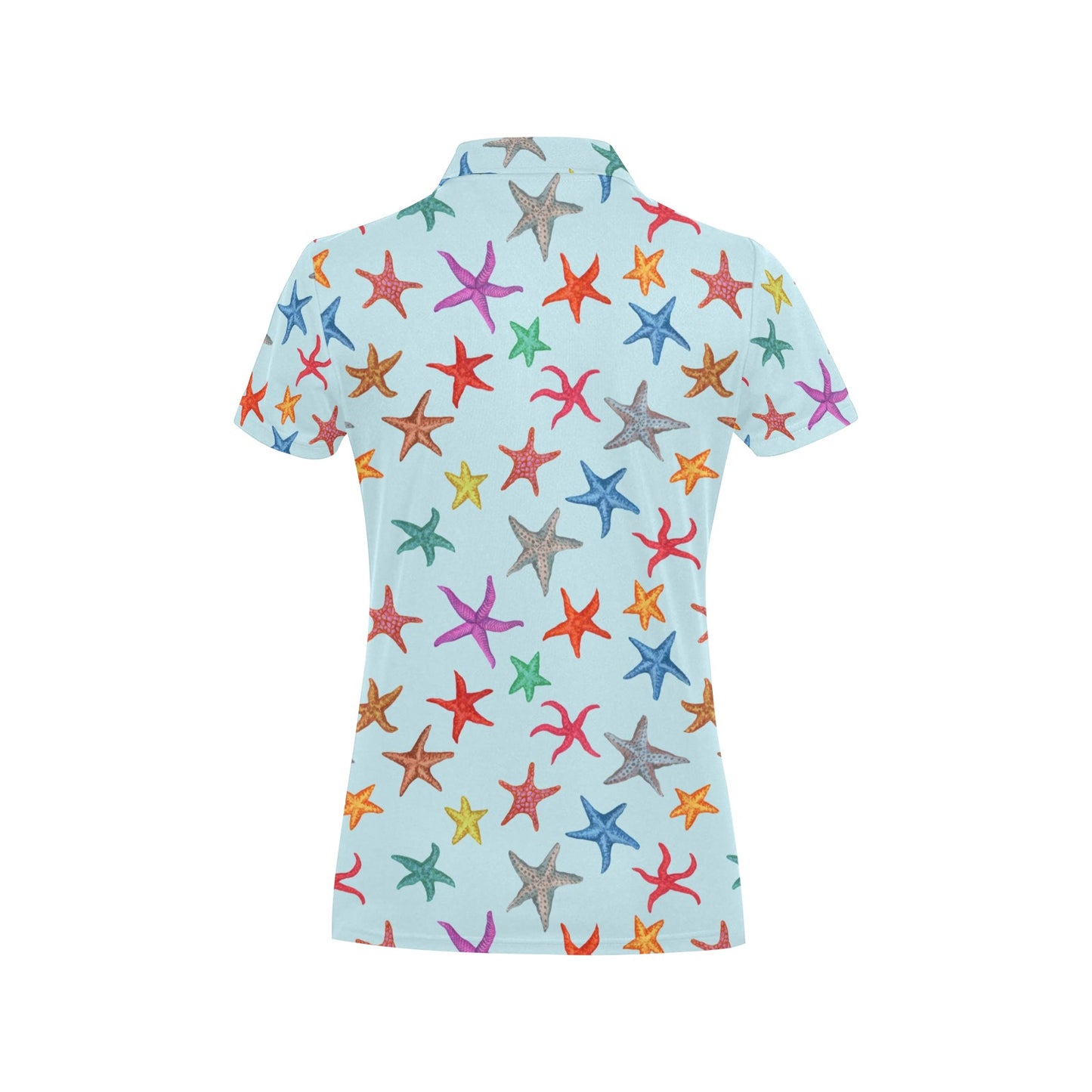 Starfish Print Design LKS402 Women's Polo Shirt