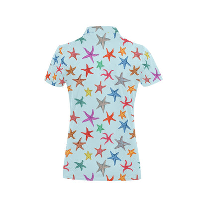 Starfish Print Design LKS402 Women's Polo Shirt