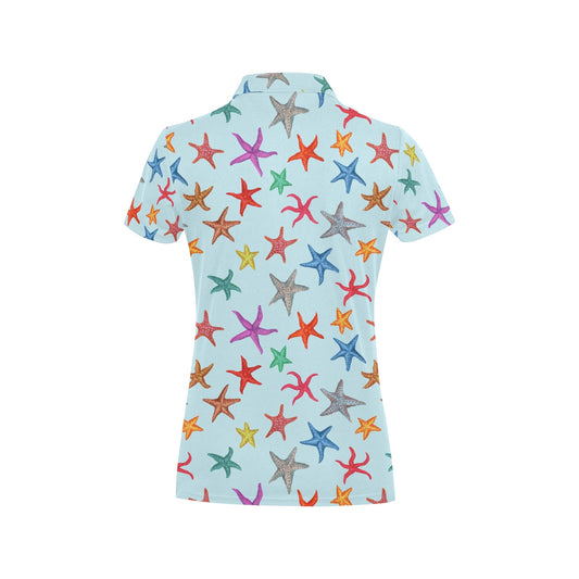 Starfish Print Design LKS402 Women's Polo Shirt