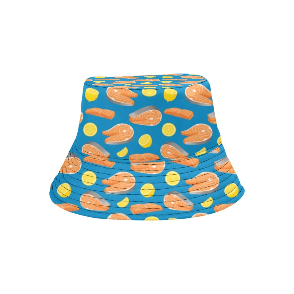 Salmon Steak With Lemon Print Design LKS308 Unisex Bucket Hat
