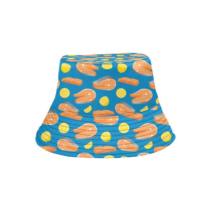 Salmon Steak With Lemon Print Design LKS308 Unisex Bucket Hat