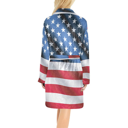 American flag Classic Women's Fleece Robe