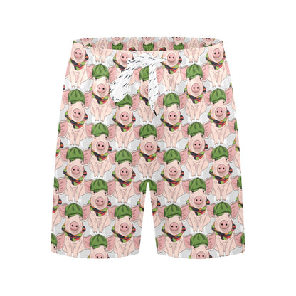 Pig Print Design LKS403 Men's Swim Trunks Beach Shorts