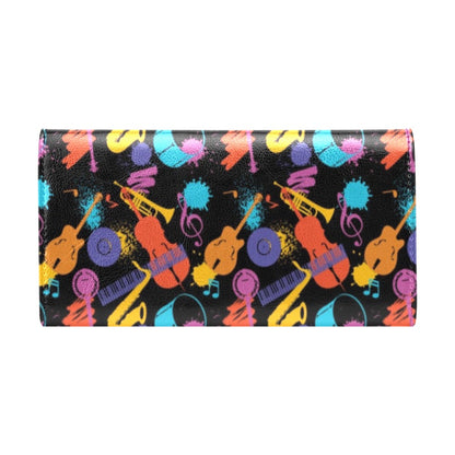 Saxophone Print Design LKS406 Women's Trifold Wallet