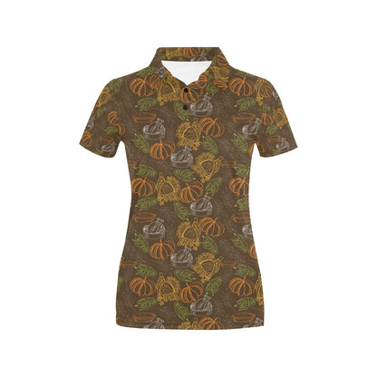 Thanksgiving Print Design LKS301 Women's Polo Shirt