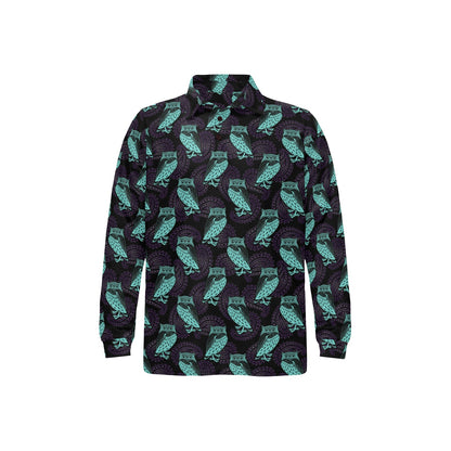 Tribal Pattern Print Design LKS3010 Long Sleeve Polo Shirt For Men's