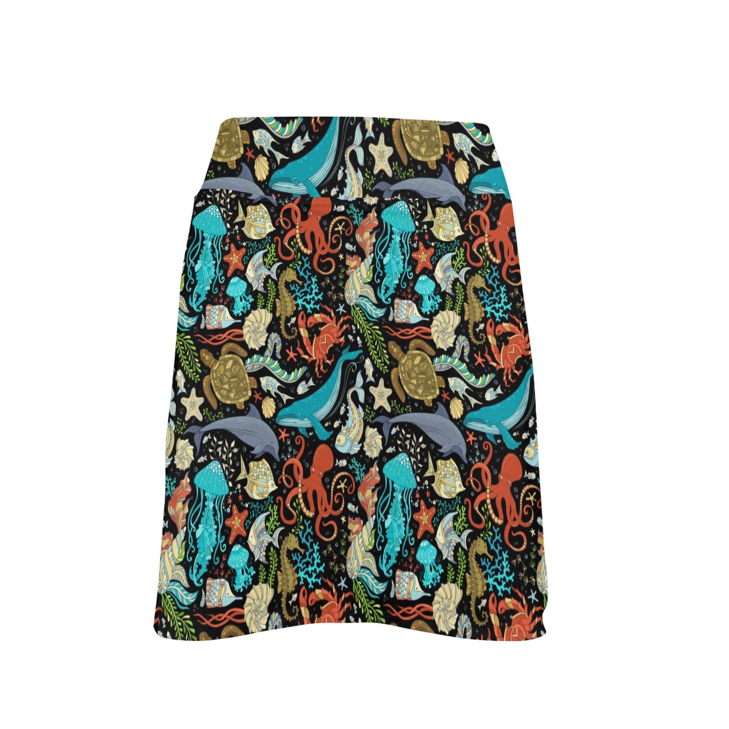 Underwater Animal Print Design LKS301 17" Golf & Pickleball Skort with Pockets
