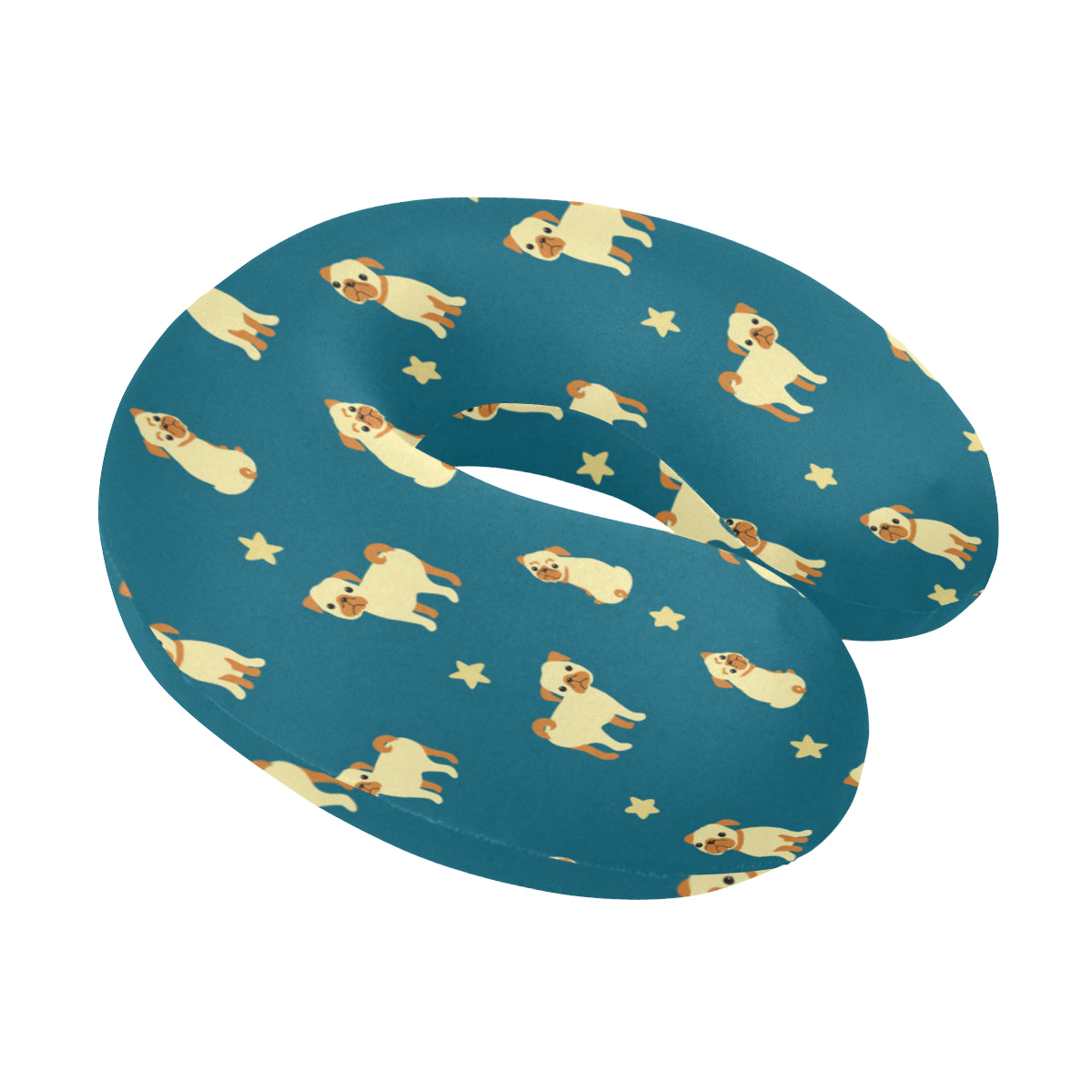Pug Pattern Print Design A06 U-Shaped Travel Neck Pillow