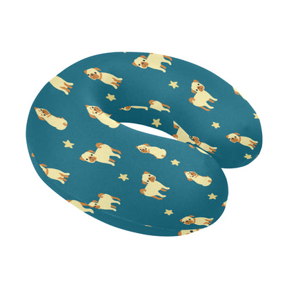 Pug Pattern Print Design A06 U-Shaped Travel Neck Pillow