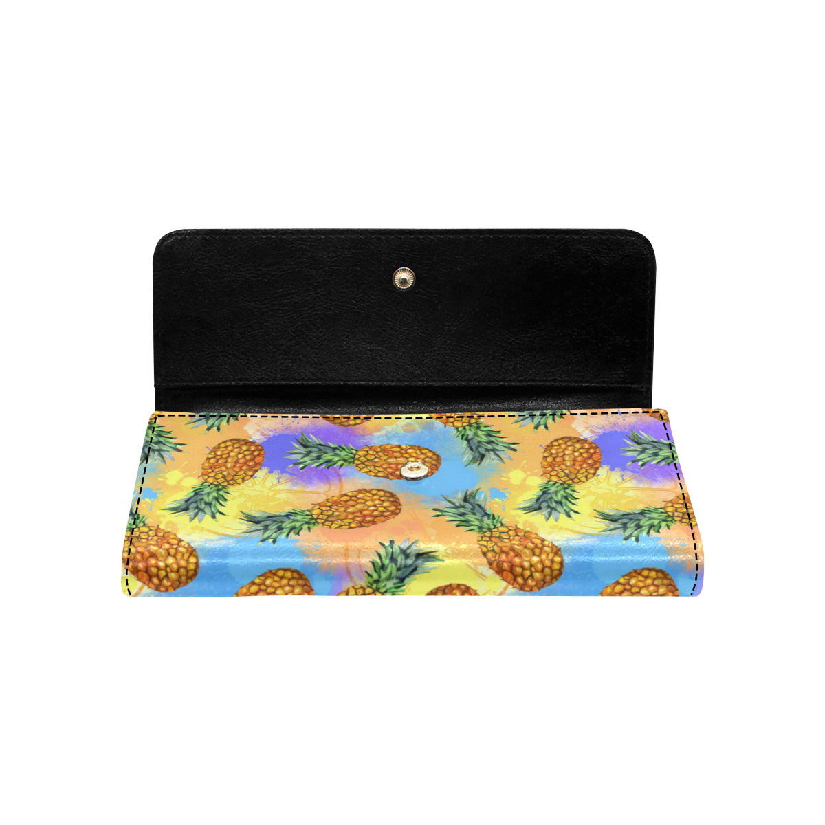 Pineapple Pattern Print Design PP09 Women's Trifold Wallet