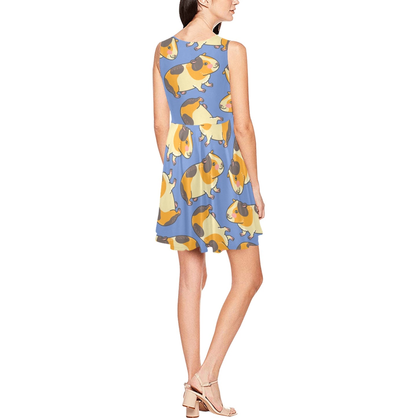 Guinea Pig Pattern Print Design 01 Sleeveless Dress