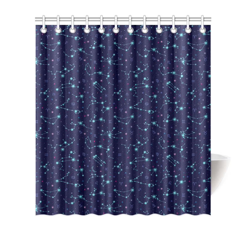 Constellation Pattern Print Design 01 Shower Curtain