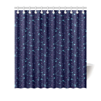 Constellation Pattern Print Design 01 Shower Curtain
