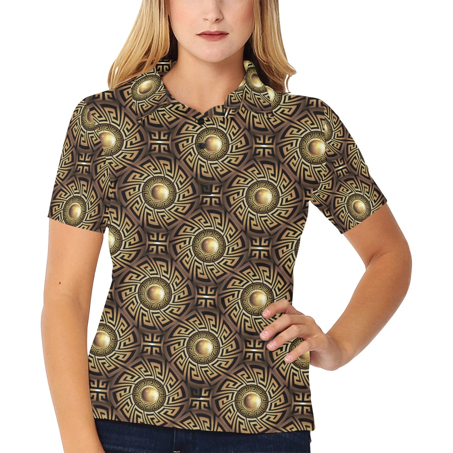 Ancient Greek Print Design LKS3012 Women's Polo Shirt
