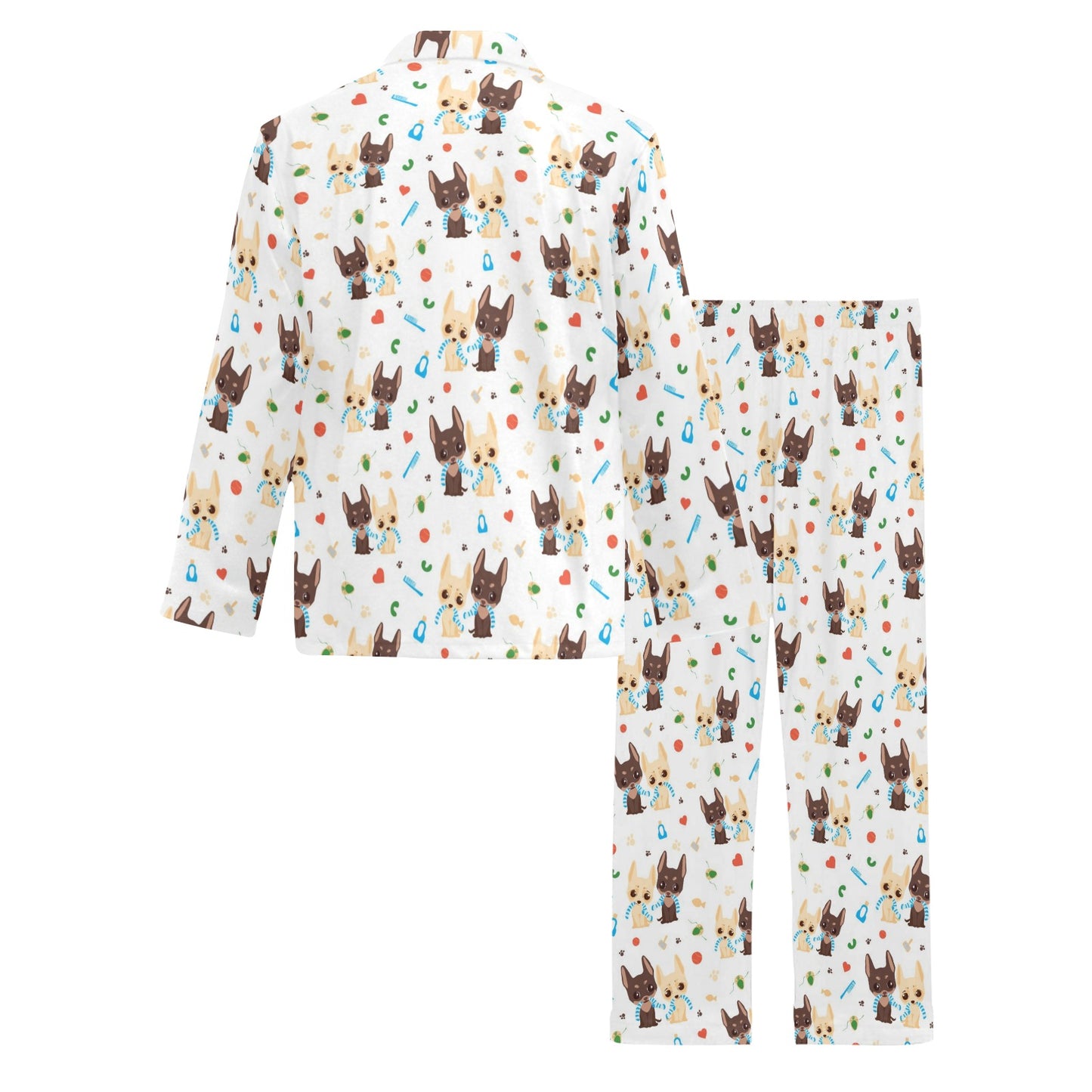 Chihuahua Pattern Print Design 06 Men's Long Pajama Set