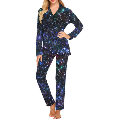 Cosmic Pattern Print Design 01 Women's Long Pajama Set
