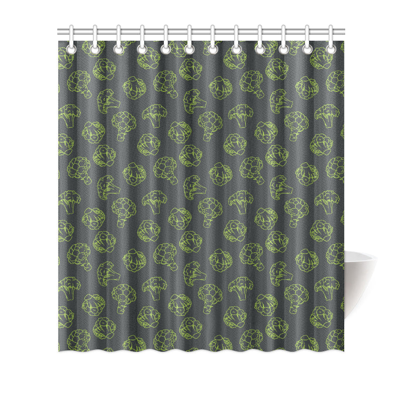 Broccoli Pattern Print Design 01 Shower Curtain
