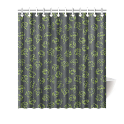 Broccoli Pattern Print Design 01 Shower Curtain