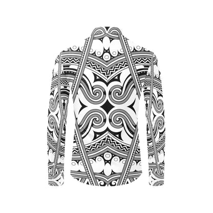 Samoan Pattern Print Design LKS302 Men's Long Sleeve Dress Shirt