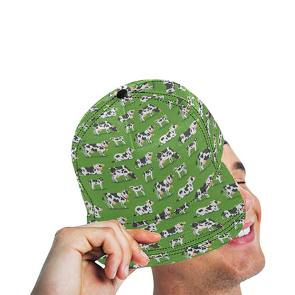 Cow Happy Print Pattern Snapback Cap