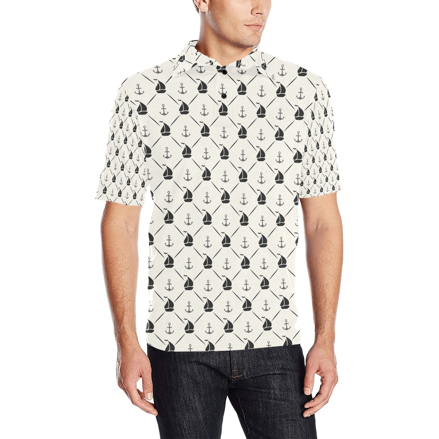 Sailboat Print Design LKS302 Men Polo Shirt