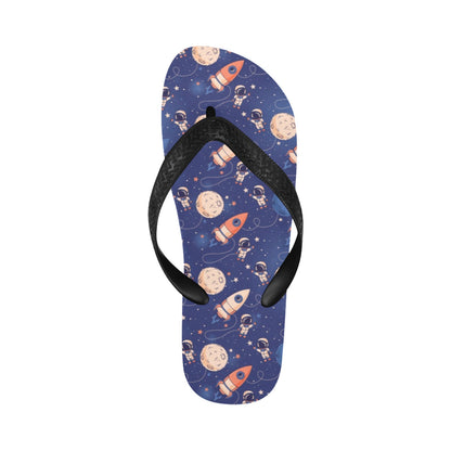 Space Astronaut Rocket Print Design LKS304 Flip Flops