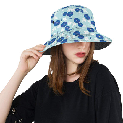 Morning Glory Pattern Print Design MG07 Unisex Bucket Hat
