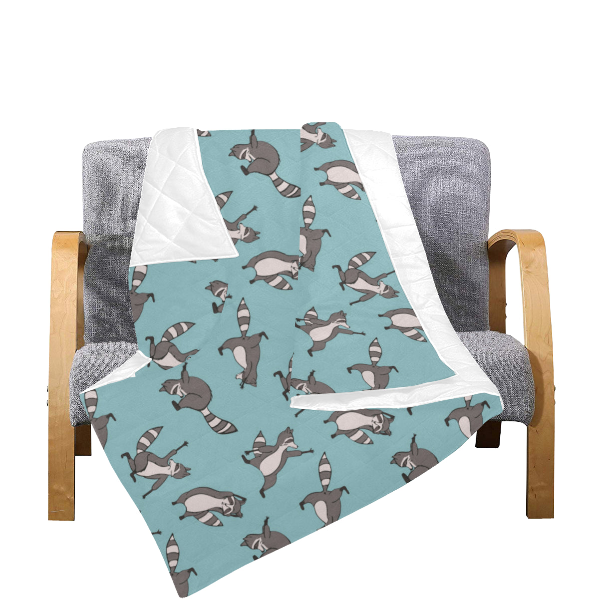 Raccoon Pattern Print Design A07 Premium Quilt