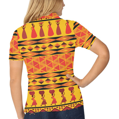 African Pattern Print Design 01 Women's Polo Shirt