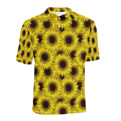 Sunflower Pattern Print Design SF011 Men Polo Shirt