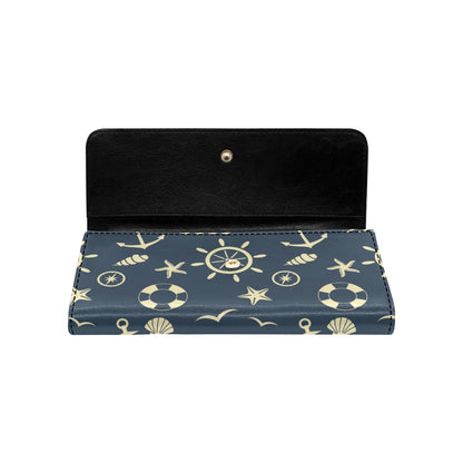 Nautical Pattern Print Design A01 Women's Trifold Wallet