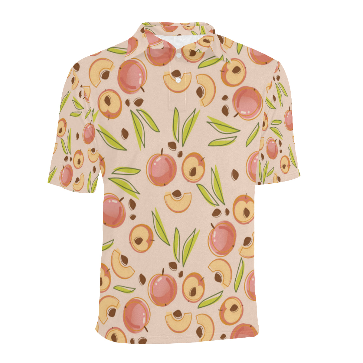 Peach Pattern Print Design A01 Men Polo Shirt