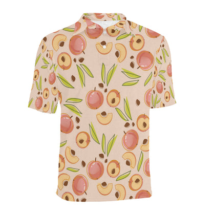 Peach Pattern Print Design A01 Men Polo Shirt