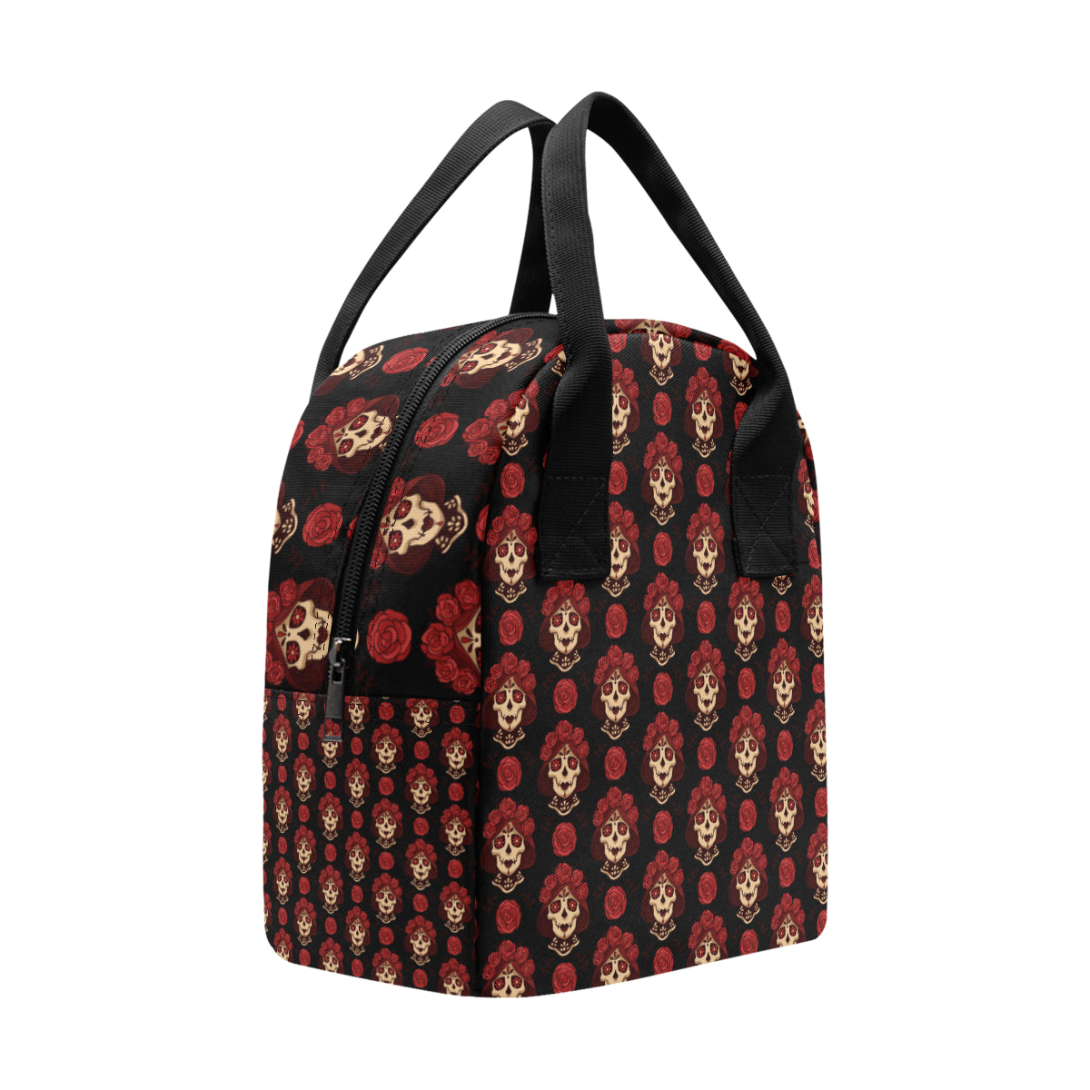 Day of the Dead Skull Girl Pattern Insulated Lunch Bag