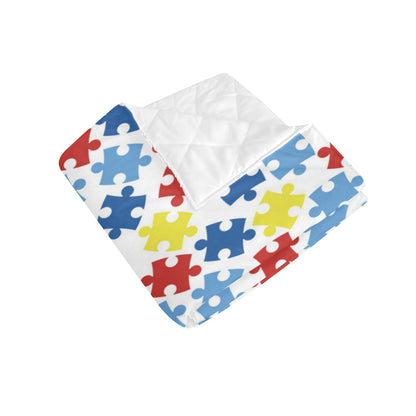 Autism Awareness Pattern Print Design 04 Premium Quilt