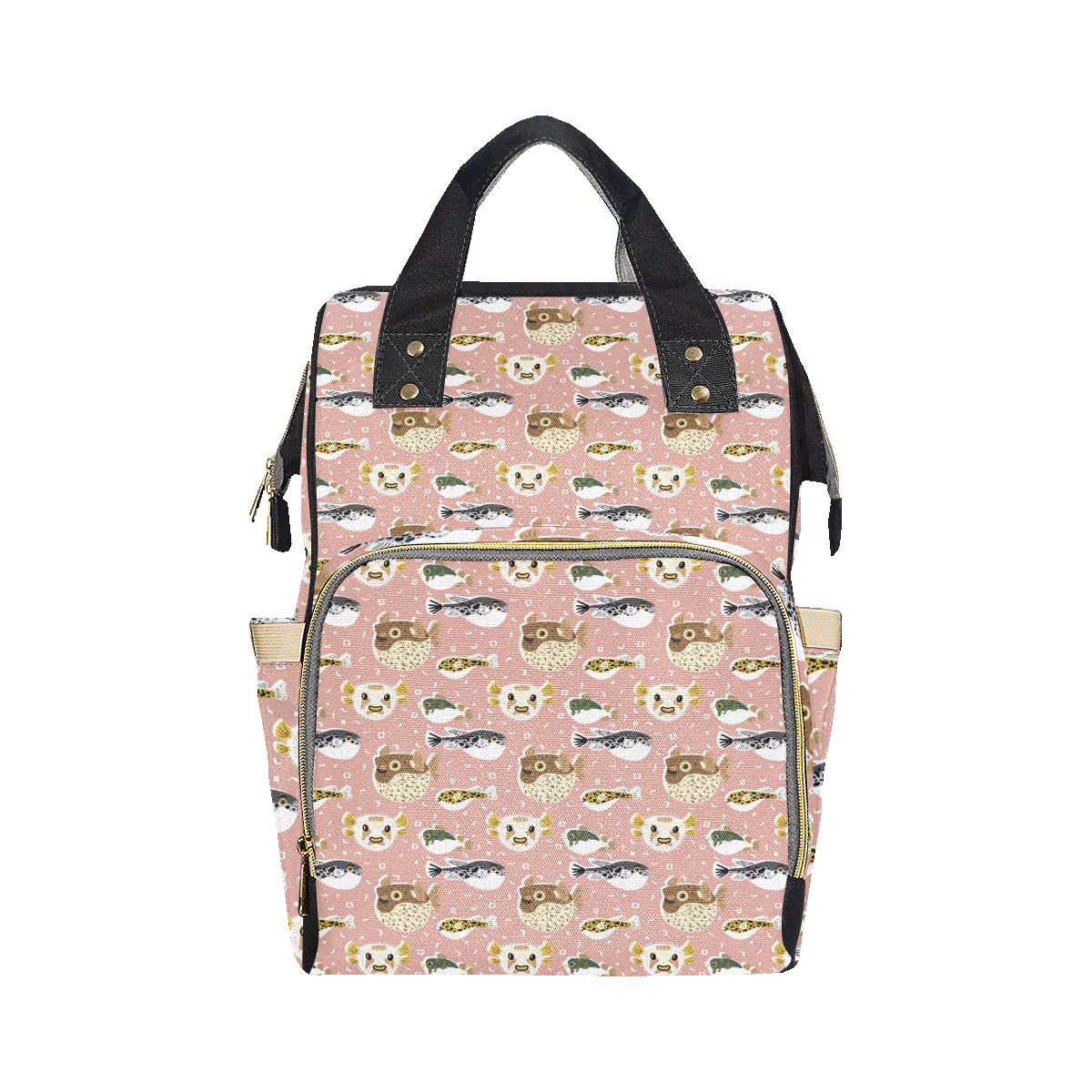 Fugu Cute Pattern Print Design 01 Diaper Bag Backpack
