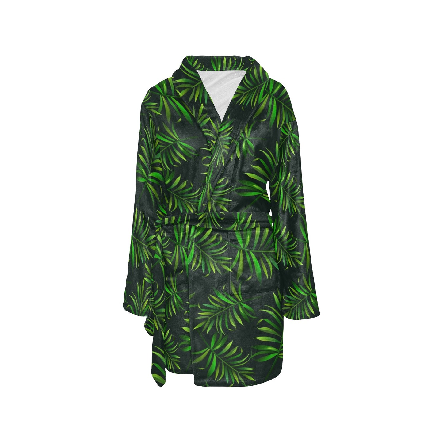 Rainforest Pattern Print Design RF03 Women's Fleece Robe