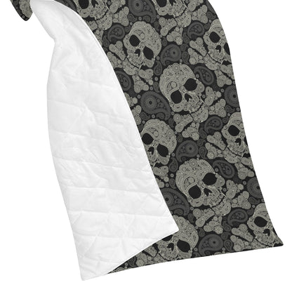 Paisley Skull Pattern Print Design A01 Premium Quilt