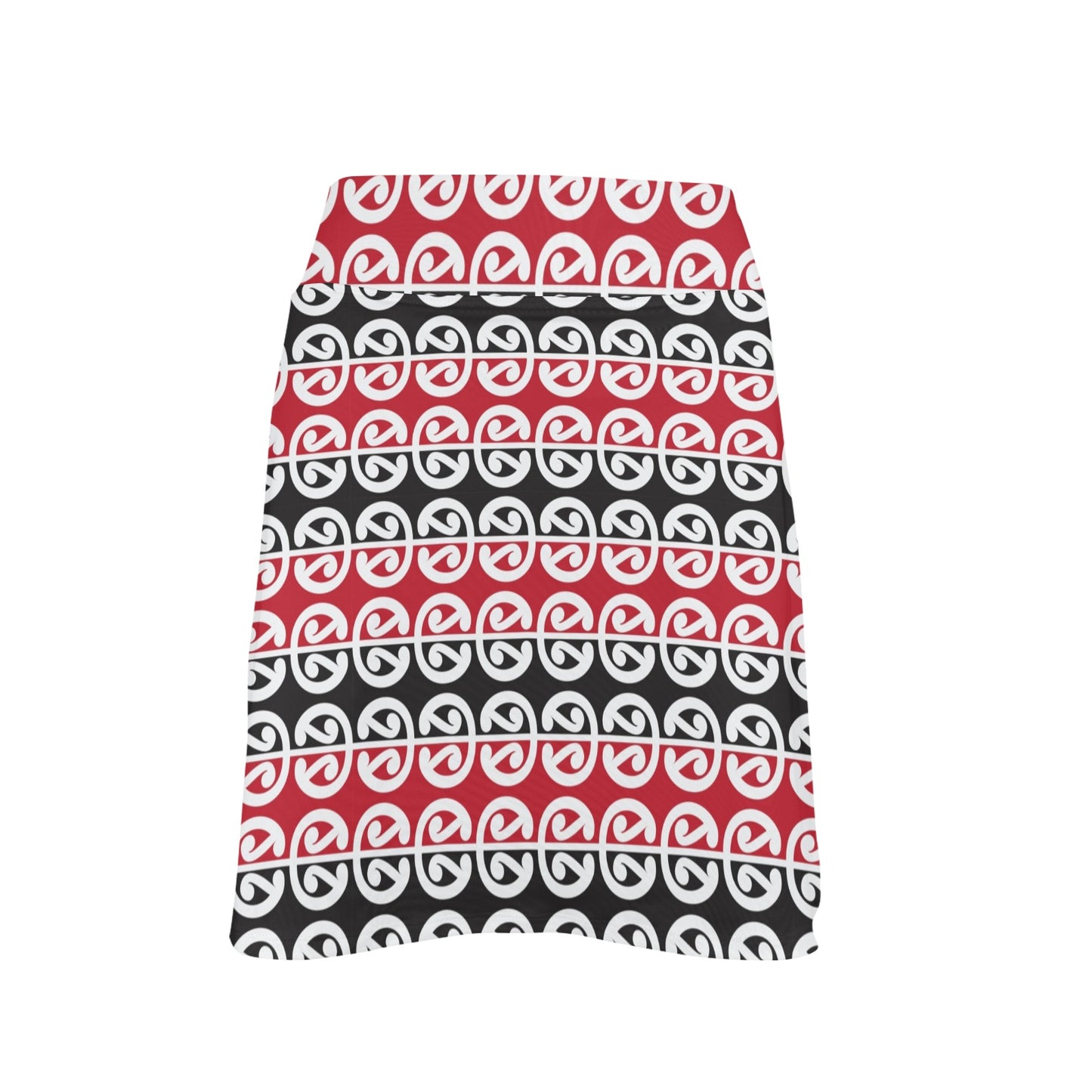 Maori Classic Themed Design Print 17" Golf & Pickleball Skort with Pockets