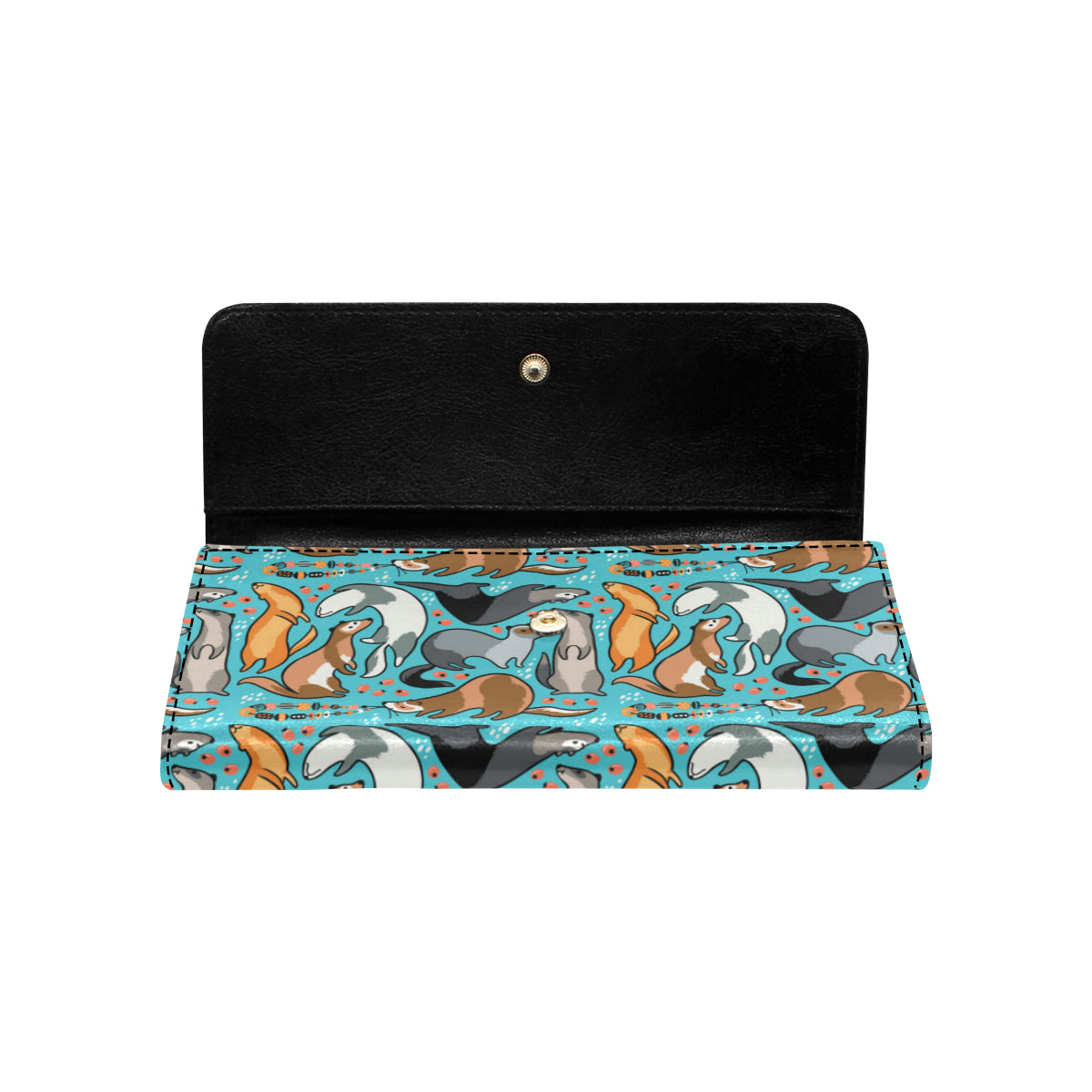 Ferret Pattern Print Design 03 Women's Trifold Wallet