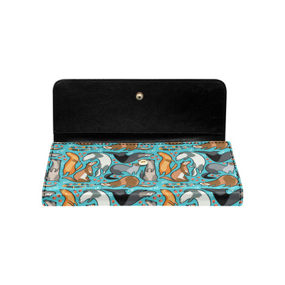 Ferret Pattern Print Design 03 Women's Trifold Wallet