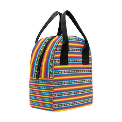 Mexican Blanket ZigZag Print Pattern Insulated Lunch Bag