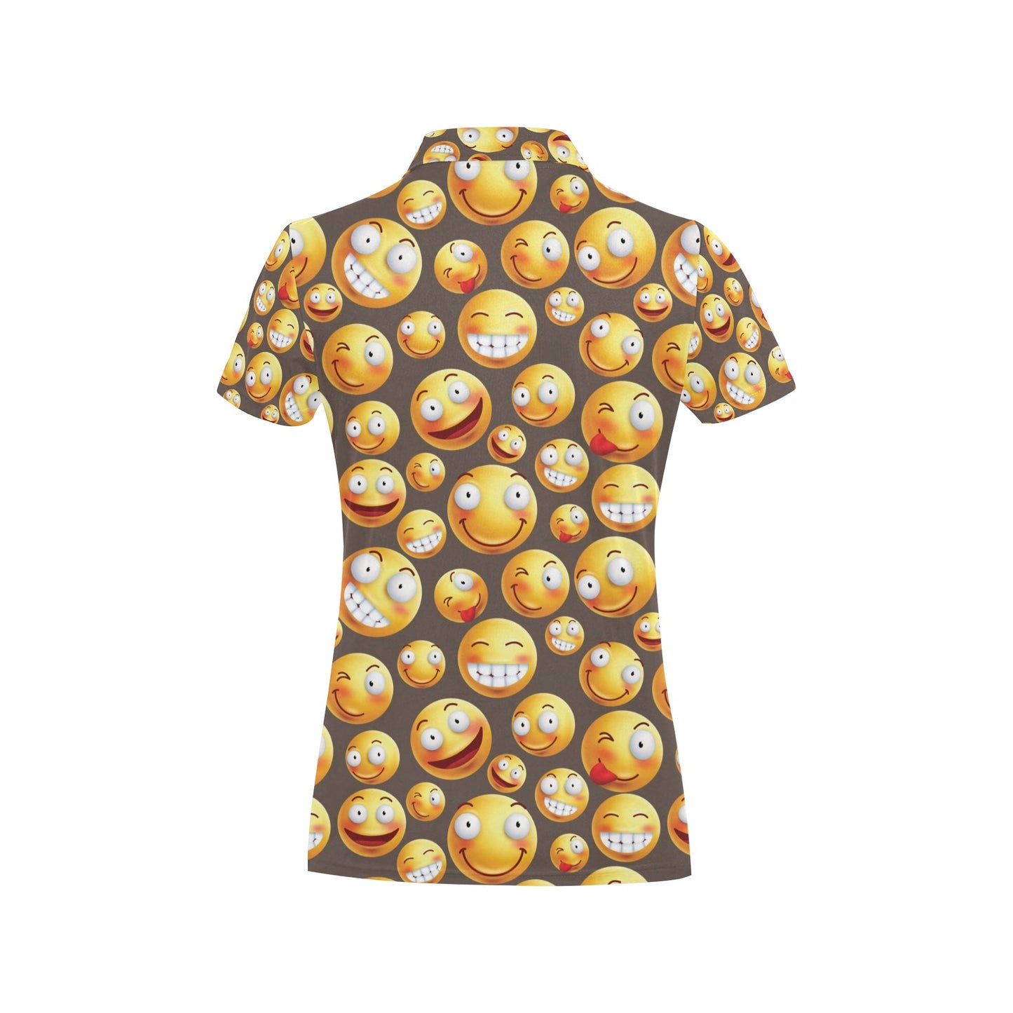 Smiley Face Emoji Print Design LKS303 Women's Polo Shirt