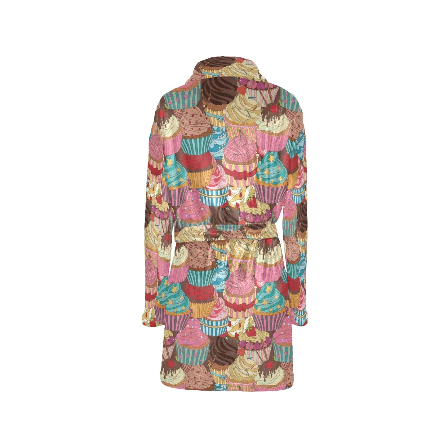 Cupcake Pattern Print Design CP01 Women's Fleece Robe
