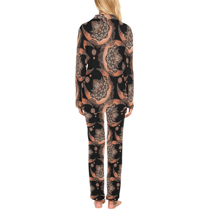 Sun Moon Mandala Women's Long Pajama Set